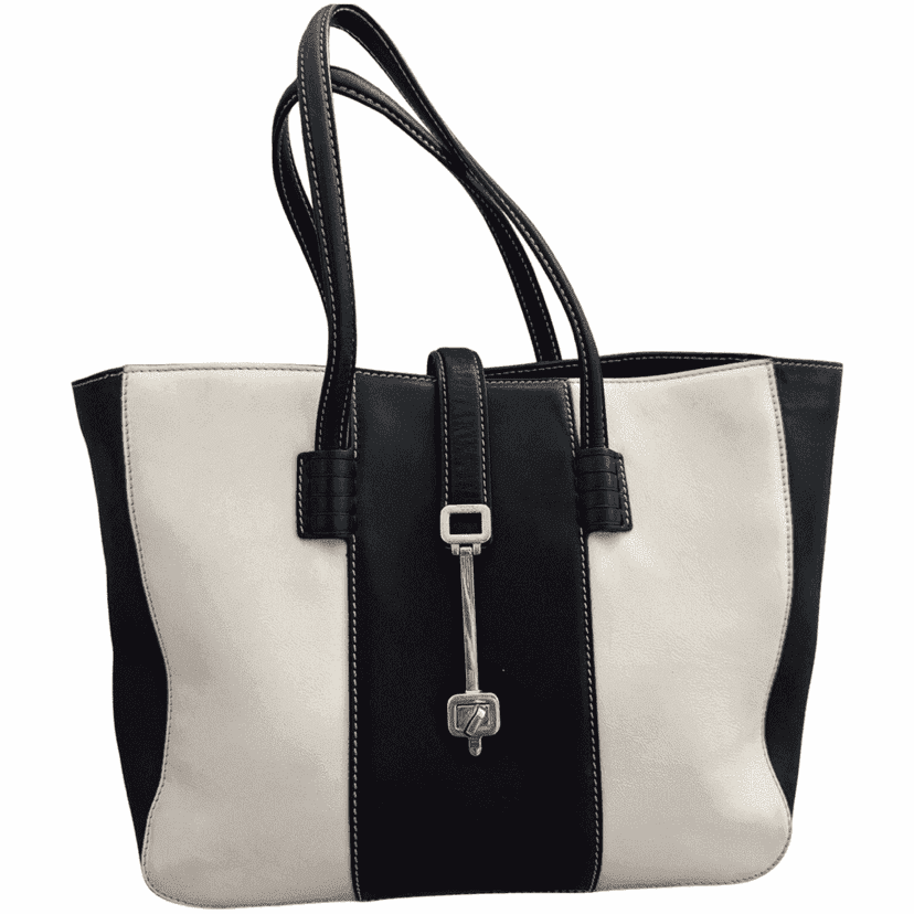 Tod's Leather Tote Bag Black Leather Metal Very good condition - Front View