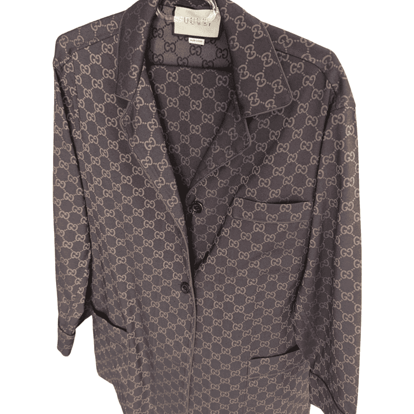 Gucci Elegant Pijama Gucci Shirt Brown Cotton Very good condition - Front View