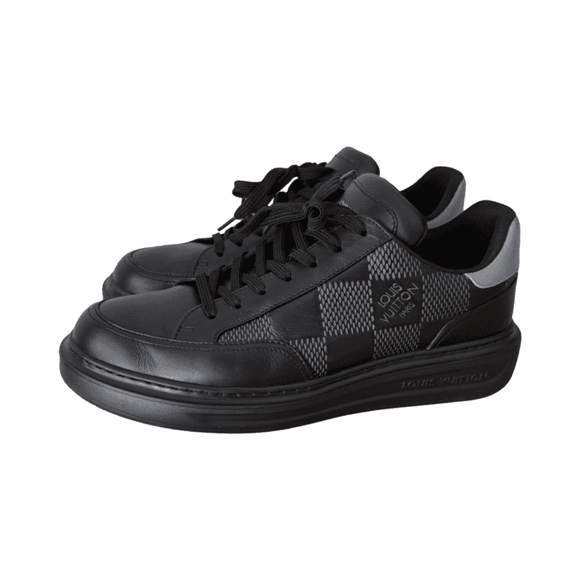 Louis Vuitton LV Trainers Black Leather Very good condition - Front View