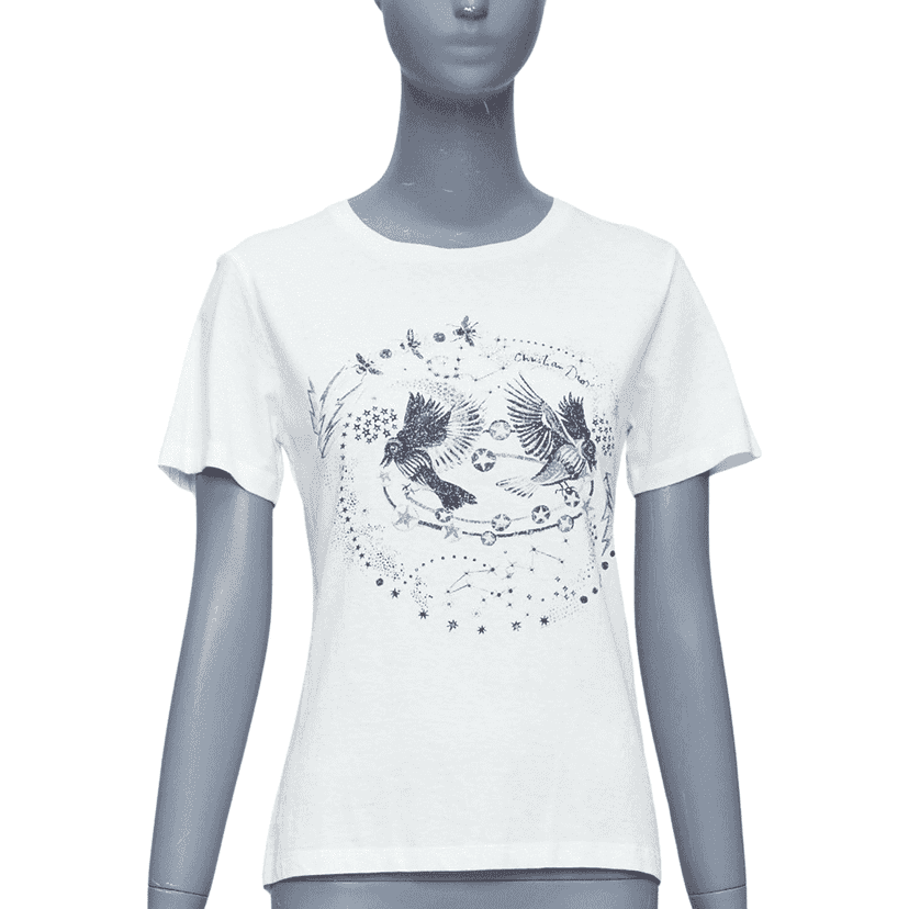 Dior Bird Astrology Tee Beige Cotton Good condition - Front View