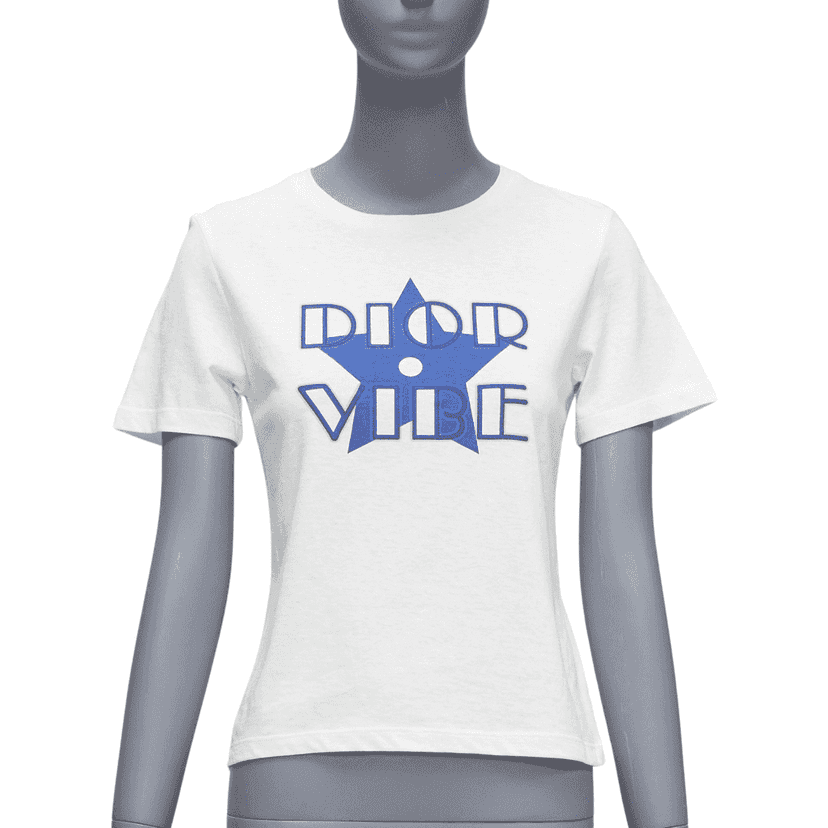 Dior Vibe Star Tee White Cotton Very good condition - Front View