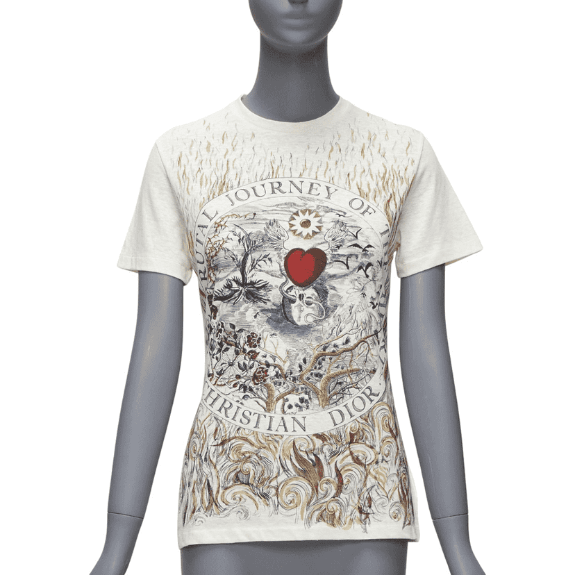 Dior Brutal Journey Tee Beige Cotton Never worn - Front View