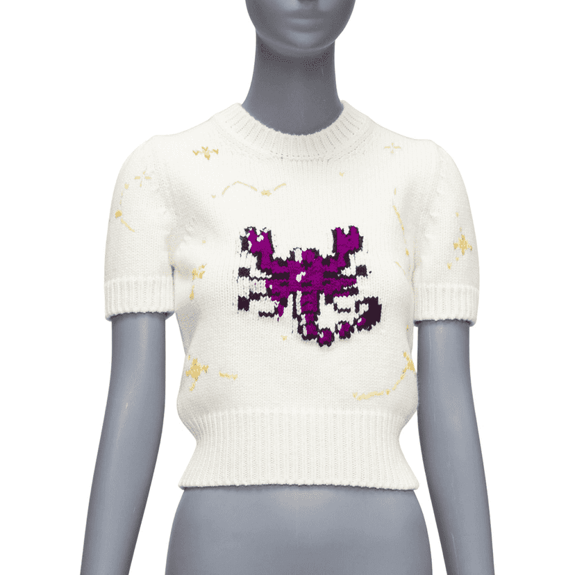 Dior Scorpio Zodiac Sweater Beige Wool Never worn - Front View