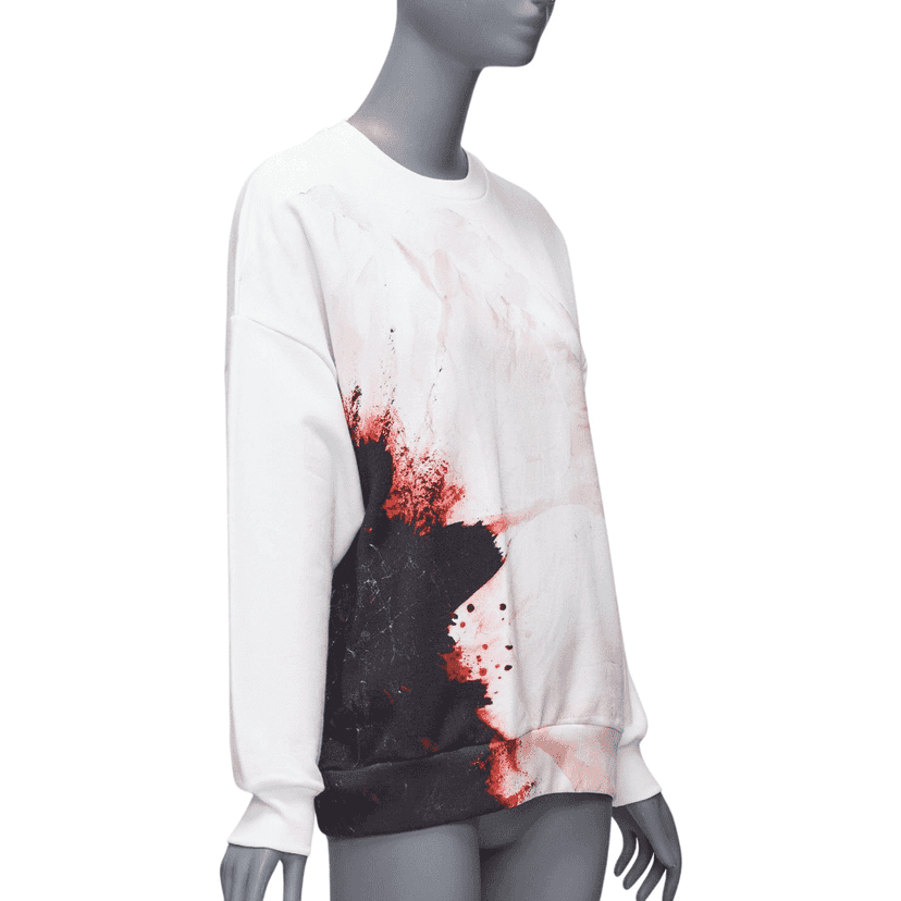 Alexander McQueen Floral Print Crew White Cotton Very good condition - Front View