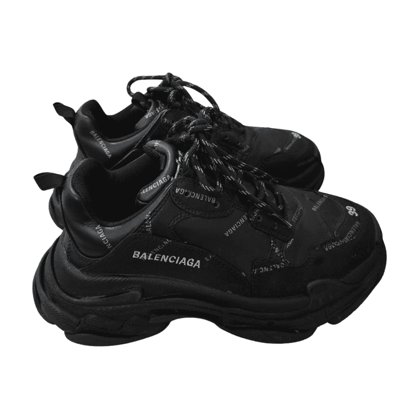 Balenciaga Triple S Black Leather Very good condition - Front View