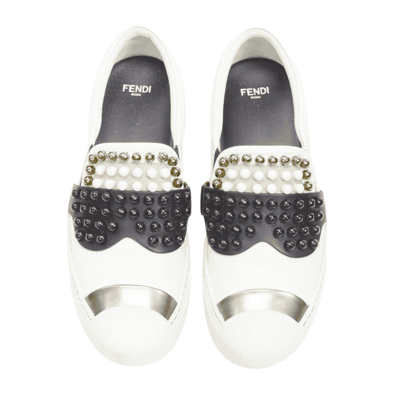 Fendi Karlito Skate Sneakers White Leather Very good condition - Front View