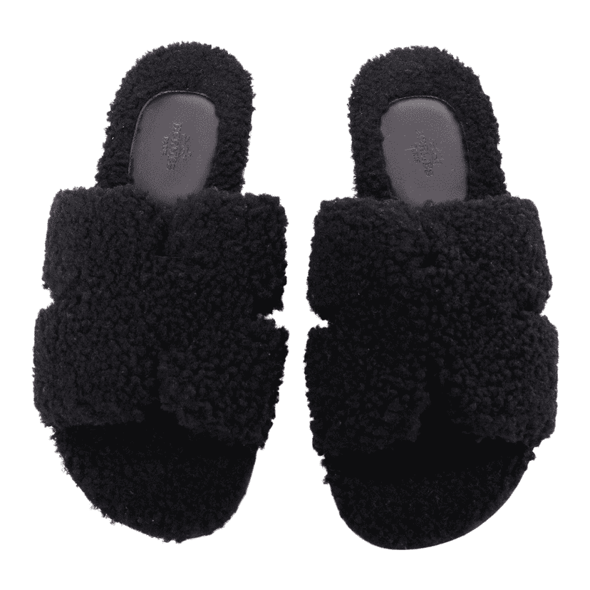 Hermès Oran Black Fur Very good condition - Front View