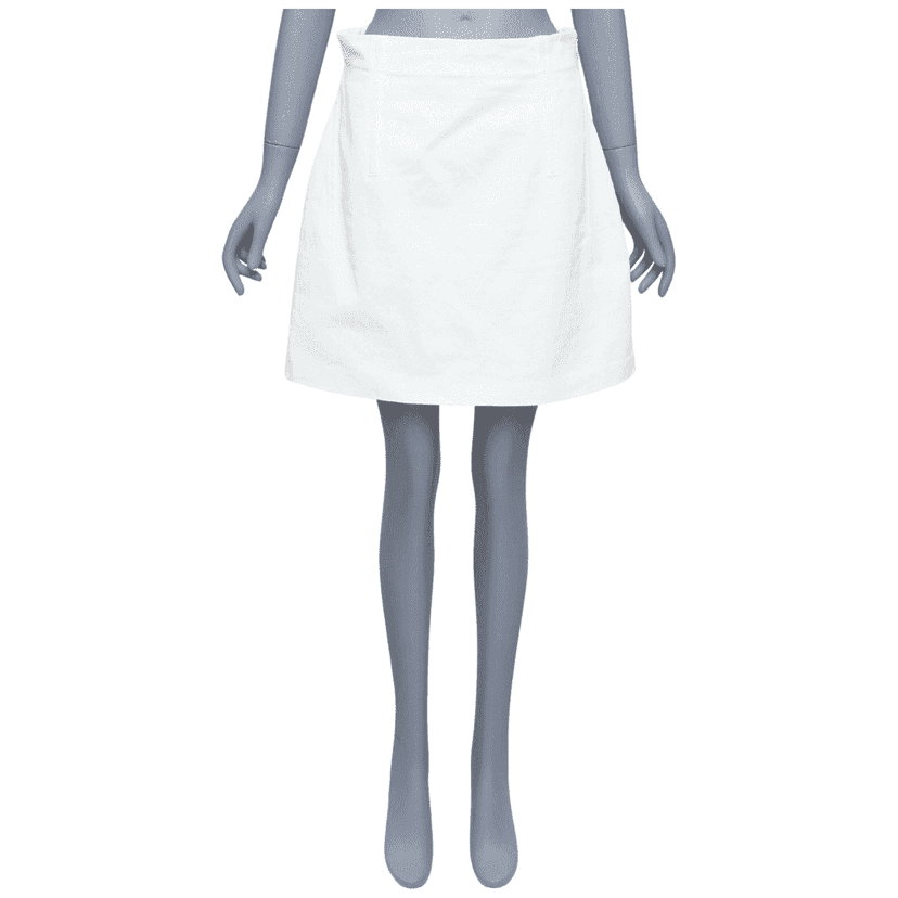 Prada Lace Denim Skirt White Cotton Very good condition - Front View