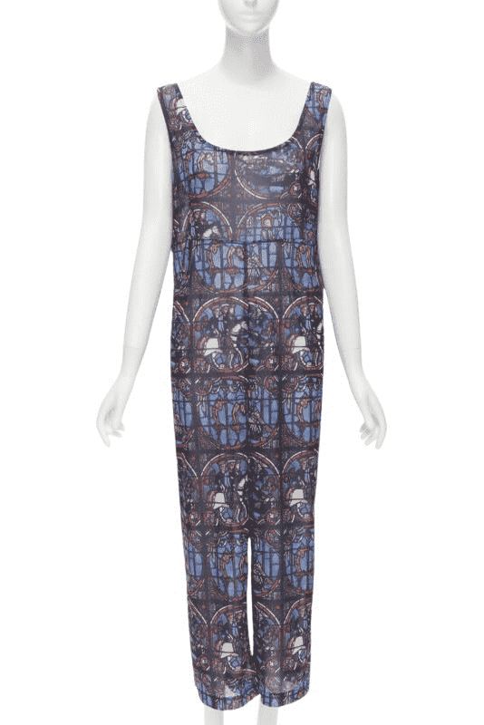 Comme Des Garcons Stained Glass Jumpsuit Blue Polyester Never worn - Front View