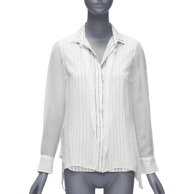 Brunello Cucinelli Layered Sheer Shirt Beige Silk Very good condition - Front View