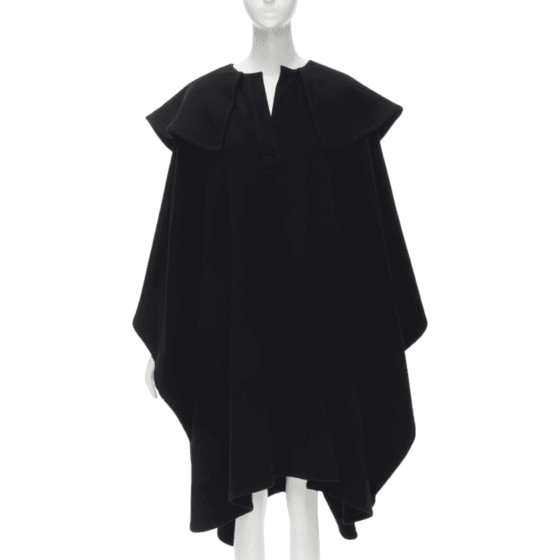 Comme Des Garcons Black Wool Poncho Cape Black Wool Never worn - Front View