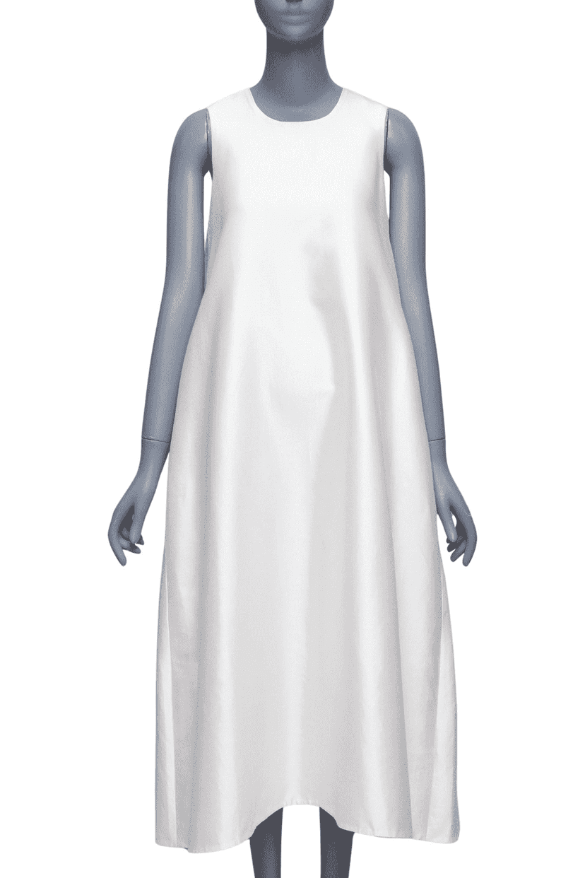 Melitta Baumeister Bow Back Tent Dress Beige Silk Good condition - Front View