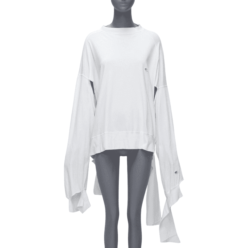 Vetements Logo Tape Sweatshirt White Cotton Good condition - Front View