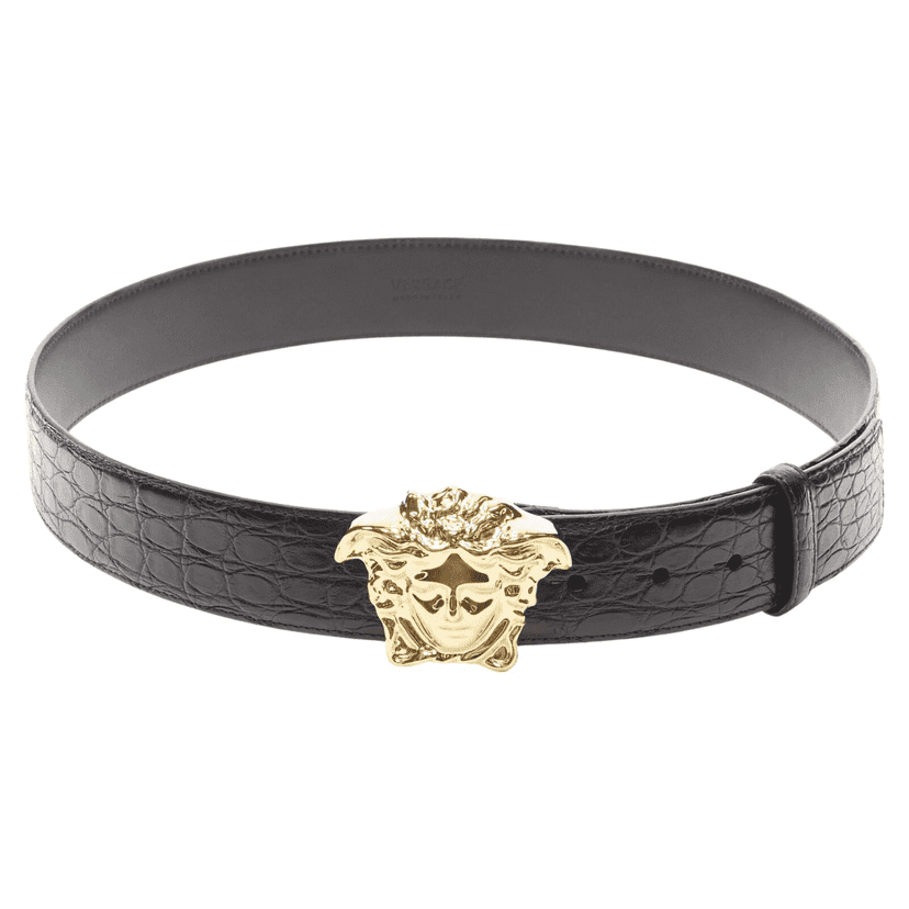 Versace DCU4140 DFCG D41OH Black Leather Never worn, with tag - Front View