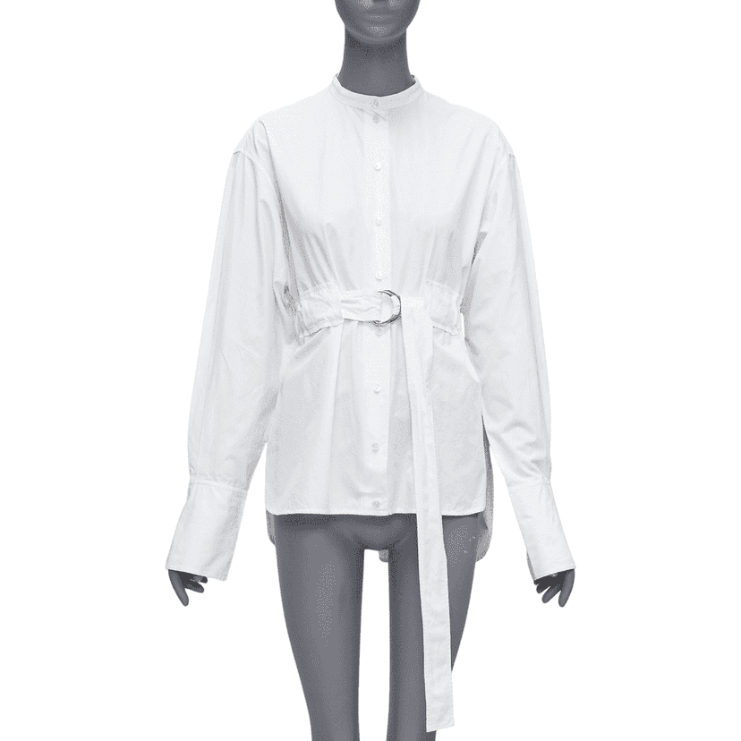 Celine D Ring Belt Shirt White Cotton Very good condition - Front View