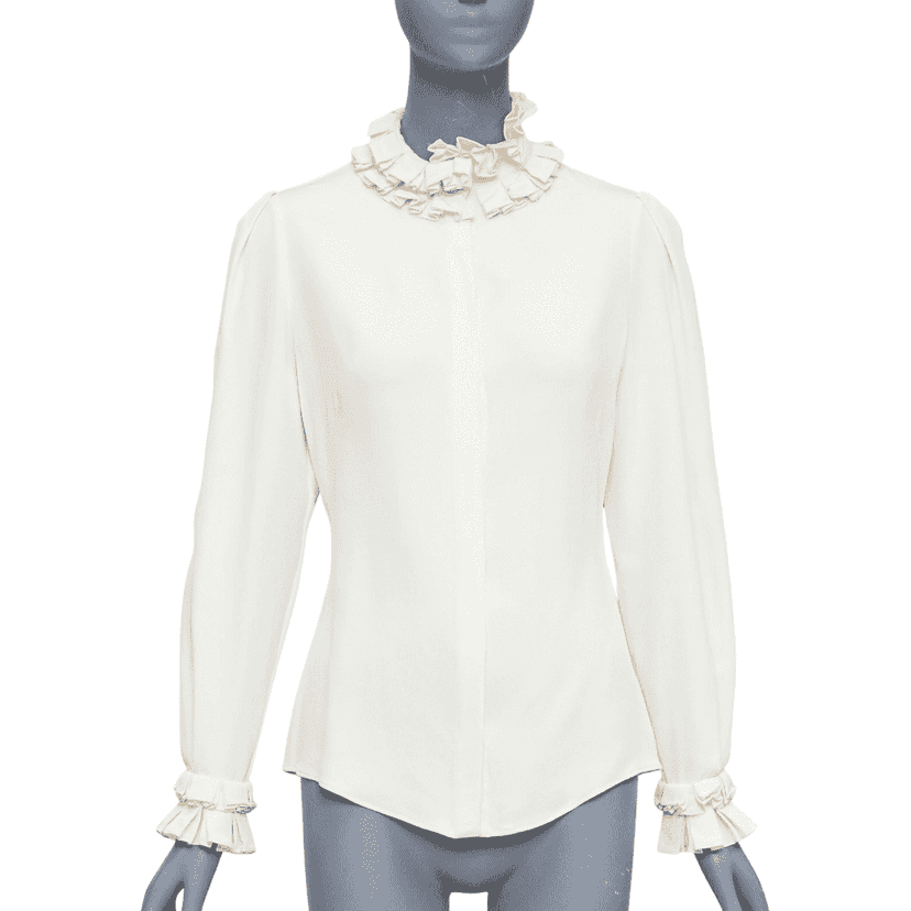 Alexander McQueen Victorian Darted Blouse Beige Silk Very good condition - Front View