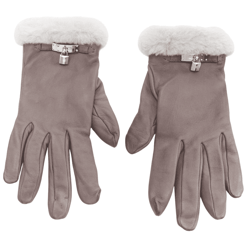 Hermès Princesse Grey Leather Fair condition - Front View