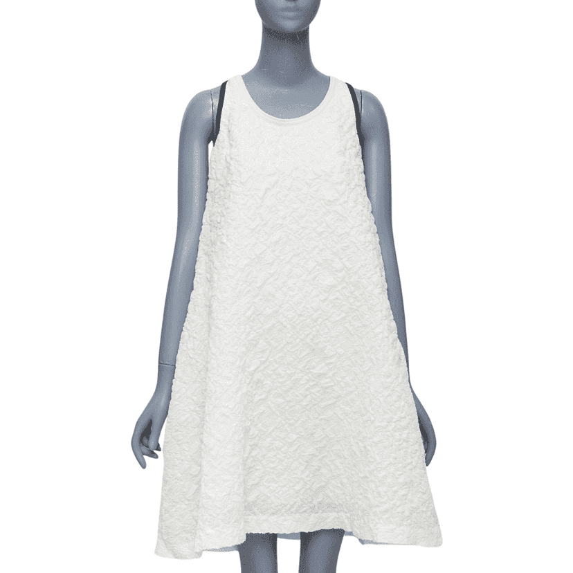 Fendi Cloque Babydoll Dress Ecru Silk Never worn - Front View