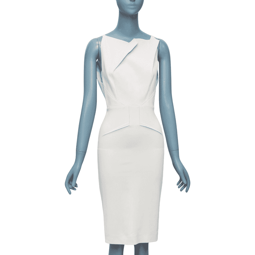 Roland Mouret Origami Pleat Dress Beige Good condition - Front View