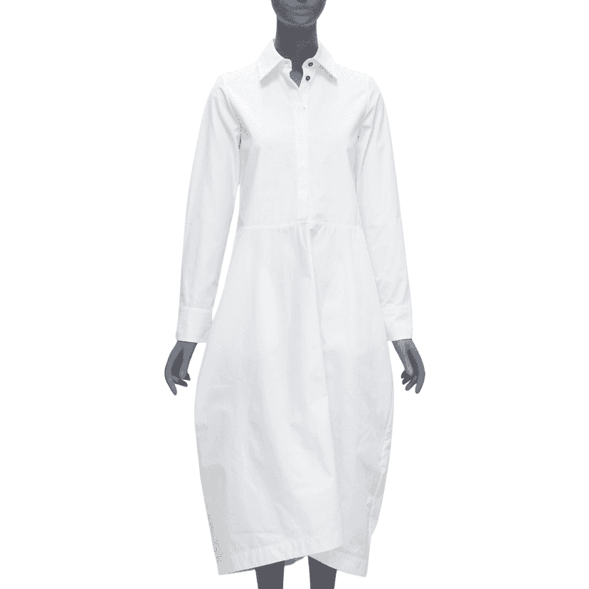 Jil Sander Minimal Shirt Dress White Cotton Very good condition - Front View