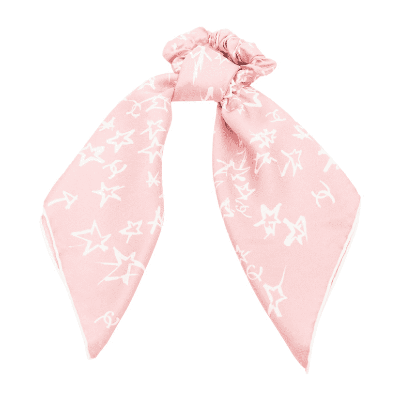 Chanel Silk Star Scrunchie Pink Very good condition - Front View