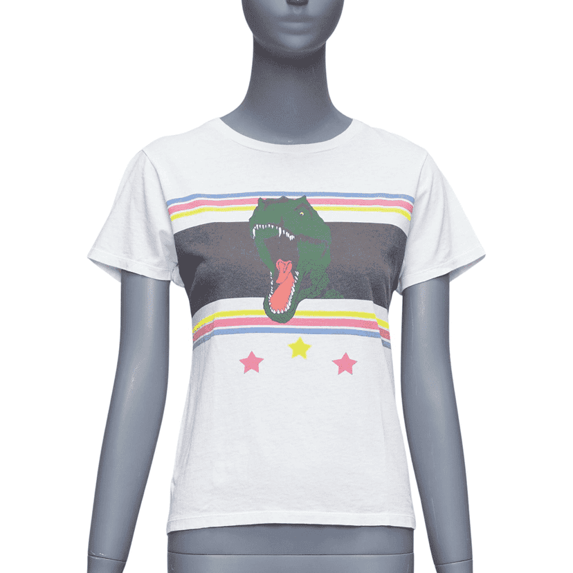 Saint Laurent Dino Print T-Shirt White Cotton Never worn - Front View