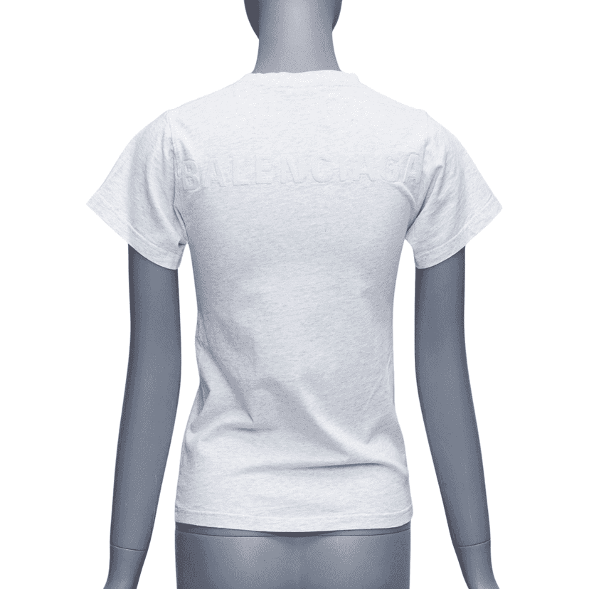Balenciaga Logo Embroidery Tee Grey Cotton Very good condition - Front View
