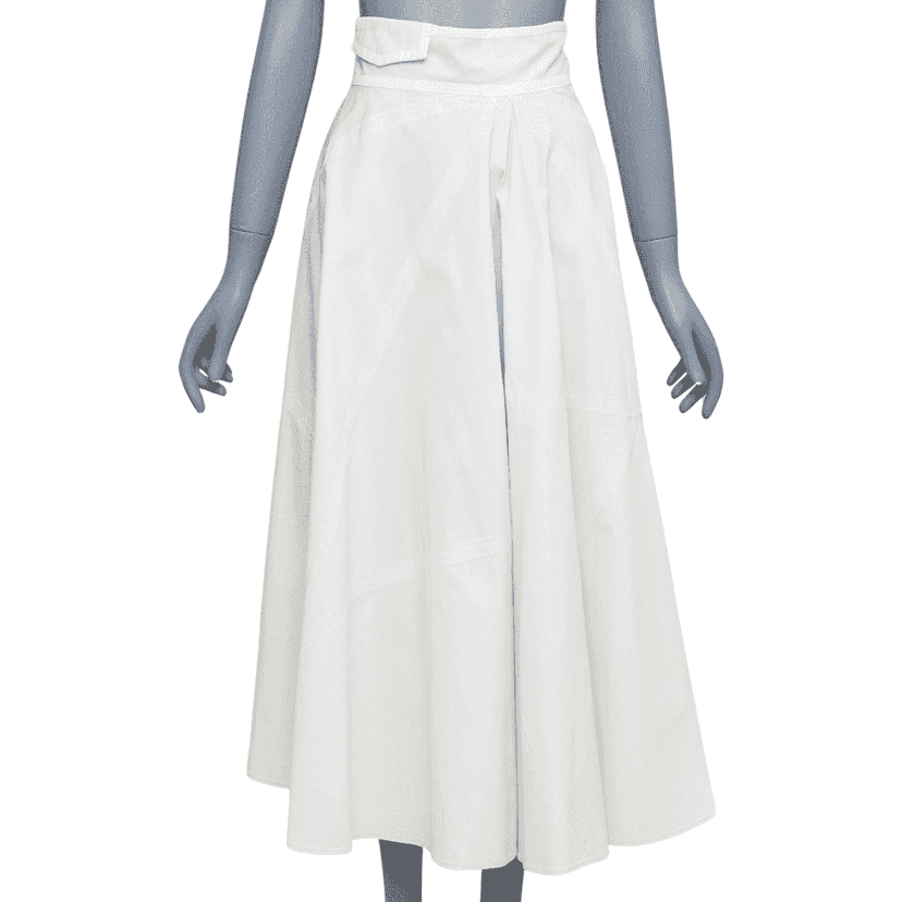 Bottega Veneta Diagonal Zip Skirt Grey Cotton Good condition - Front View