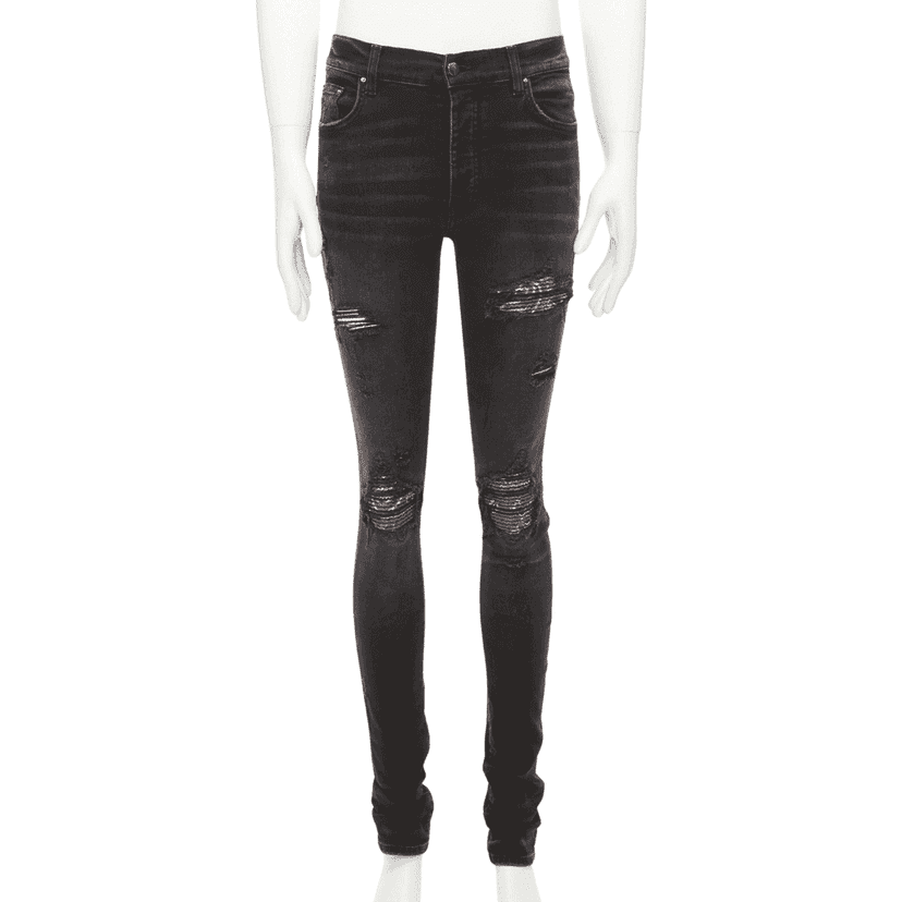Amiri Charcoal Distressed Jeans Black Cotton Very good condition - Front View
