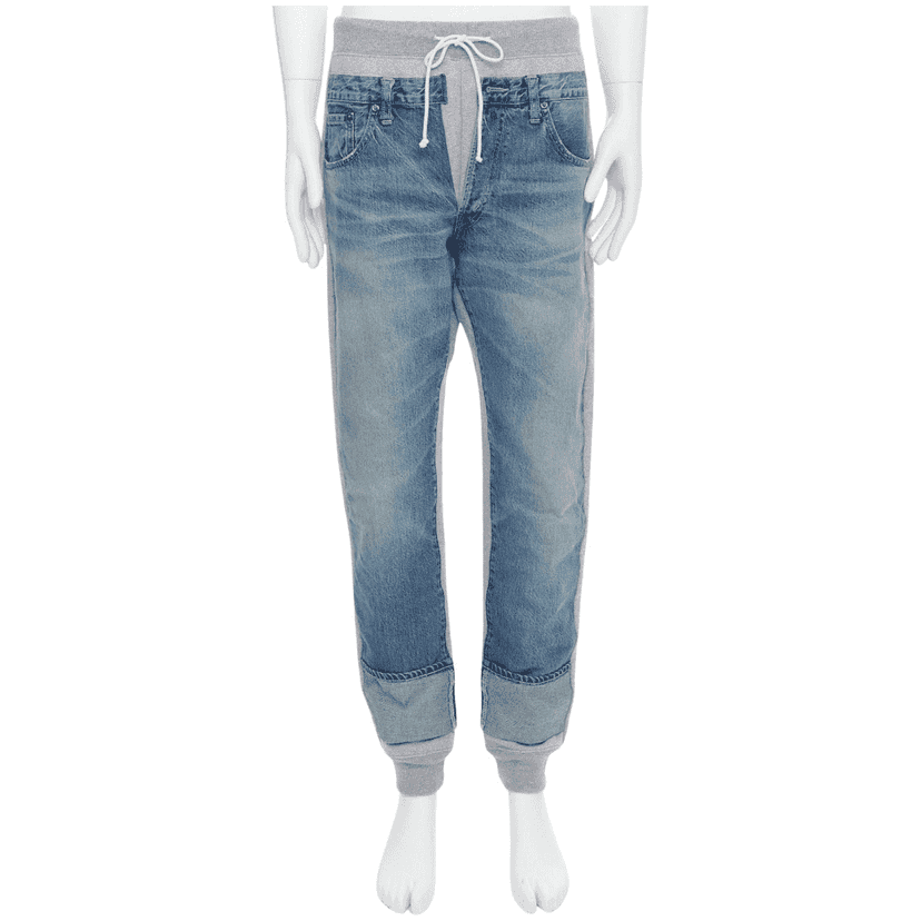 Junya Watanabe Patch Joggers Blue Cotton Never worn - Front View