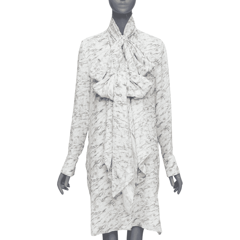 Fendi Monogram Marble Dress Beige Silk Very good condition - Front View
