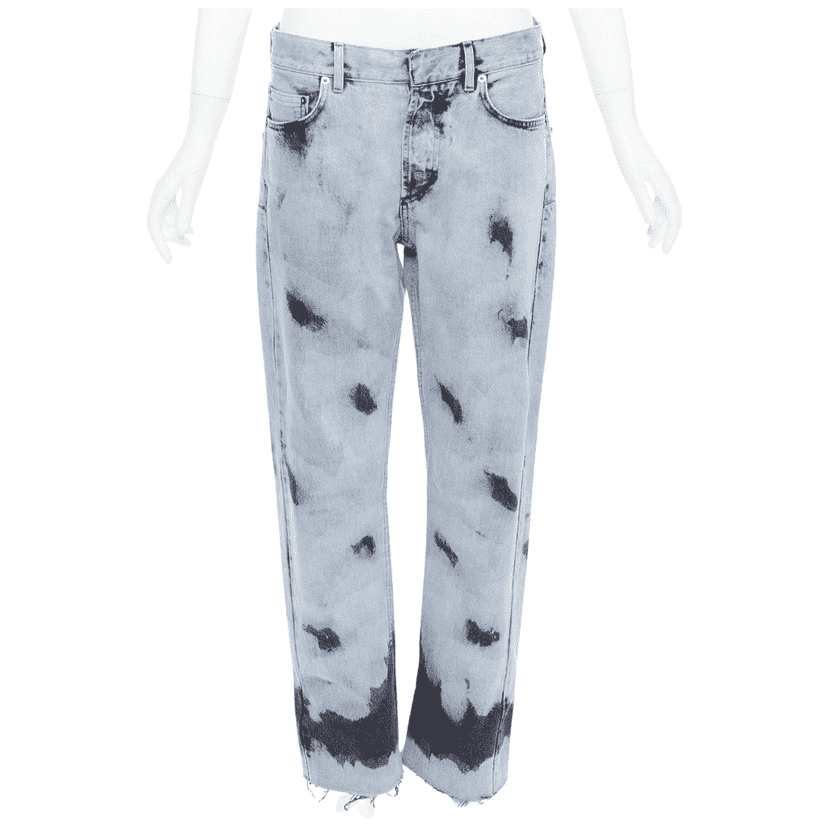 Dior Paint Effect Cropped Jeans Blue Cotton Very good condition - Front View