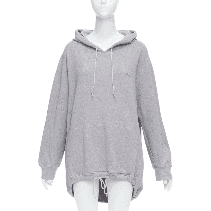 Balenciaga Oversized Cocoon Hoodie Grey Cotton Never worn - Front View