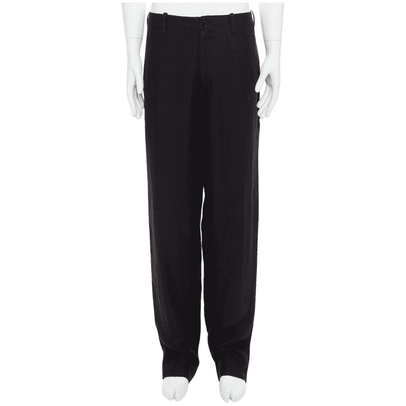Yohji Yamamoto Tapered Wide Pants Black Linen Good condition - Front View