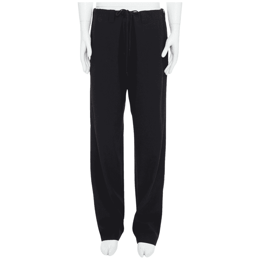 Yohji Yamamoto Distressed Wide Pants Black Polyester Fair condition - Front View