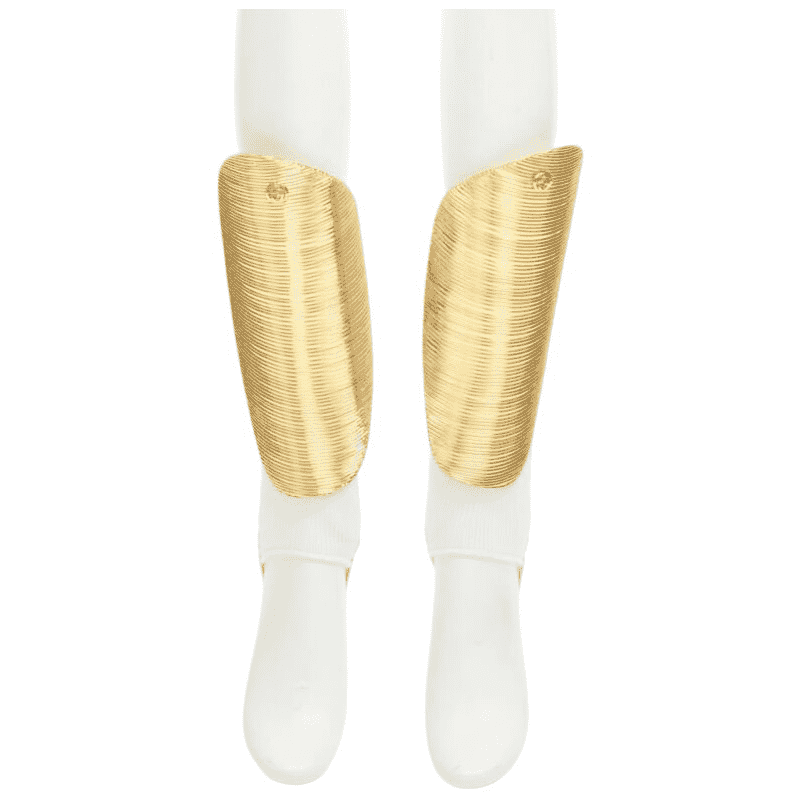 Gucci GG Shin Guards Gold Metal Fair condition - Front View