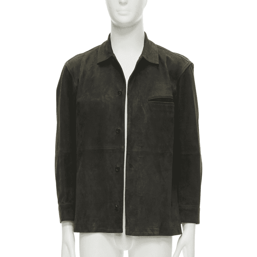 Issey Miyake Grey Suede Overshirt Grey Suede Fair condition - Front View