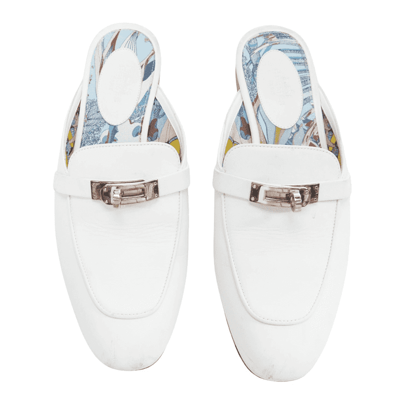 Hermès OZ Mule White Leather Fair condition - Front View