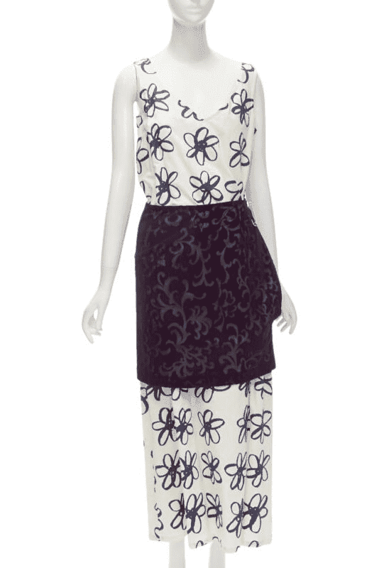 Comme Des Garcons Velvet Wrap Dress Blue Cotton Very good condition - Front View