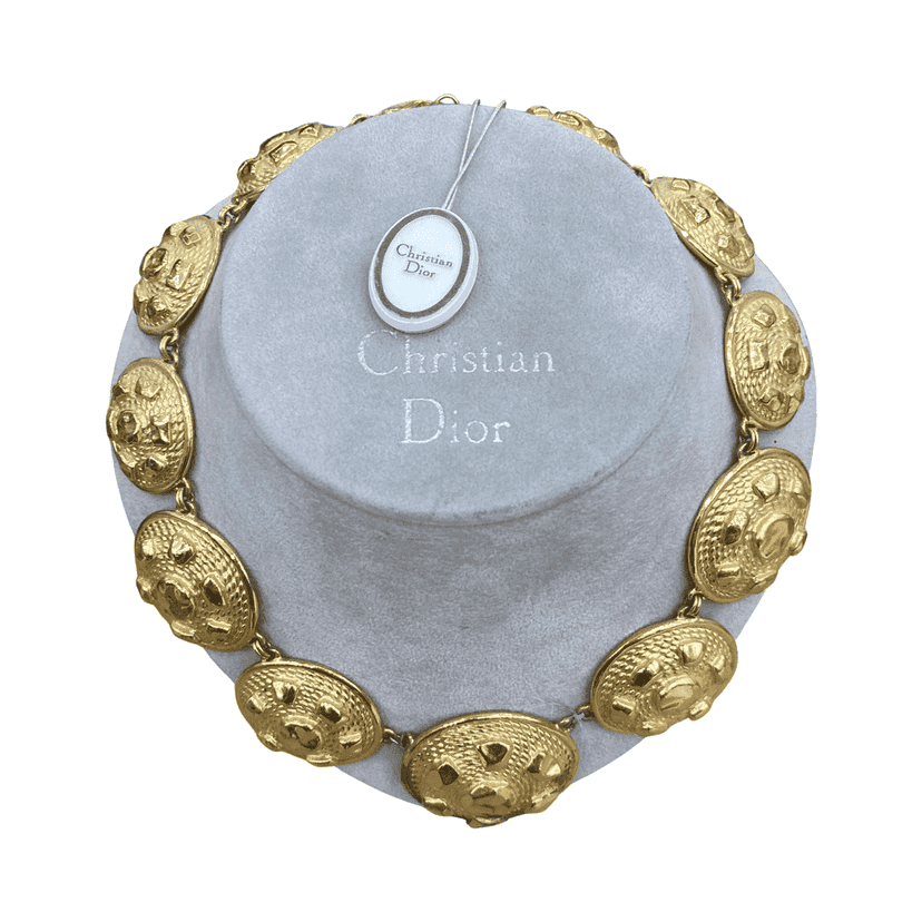 Christian Dior Vintage necklace Gold Never worn, with tag - Front View
