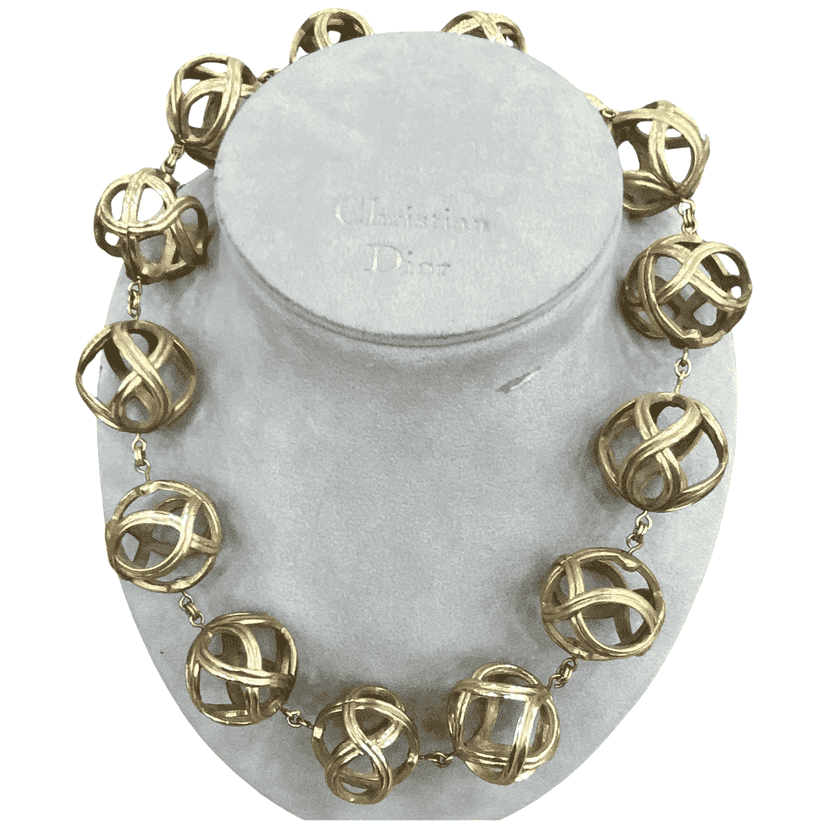 Christian Dior Vintage Necklace and bracelet Gold Never worn, with tag - Front View