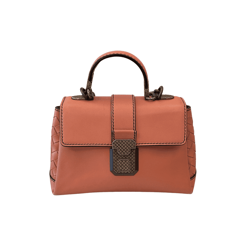 Bottega Veneta Nappa Small Piazza Pink Leather Leather Good condition - Front View