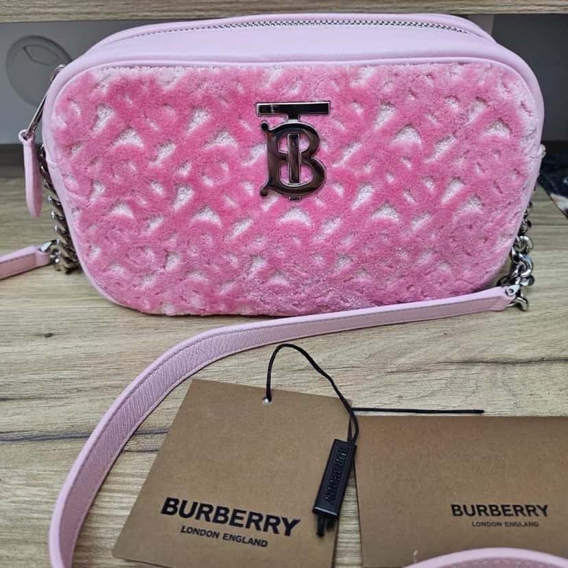 Burberry Terry Lola Camera Bag Pink Canvas Silver Very good condition - Inside View