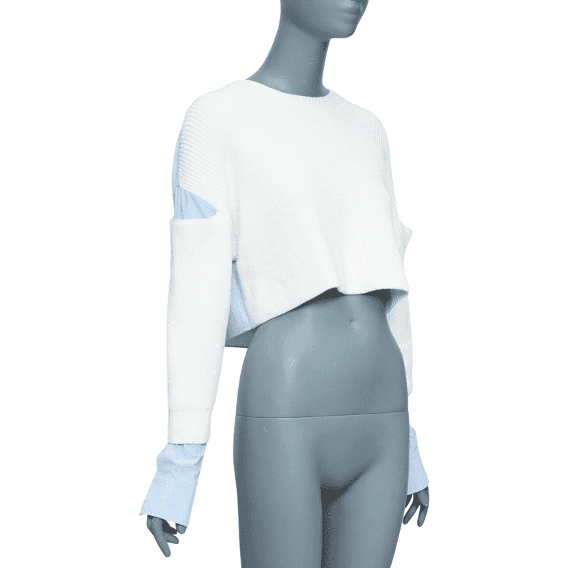 Alexander Wang Hybrid Sweater Shirt Ecru Cotton Very good condition - Front View