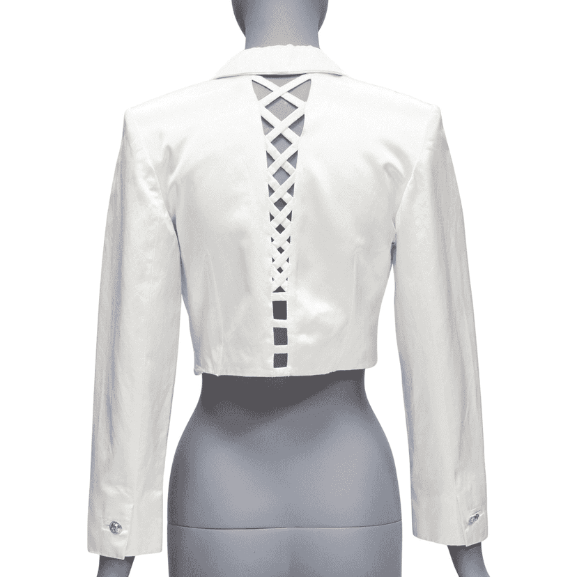 Versus Satin Lace Blazer Beige Cotton Fair condition - Front View
