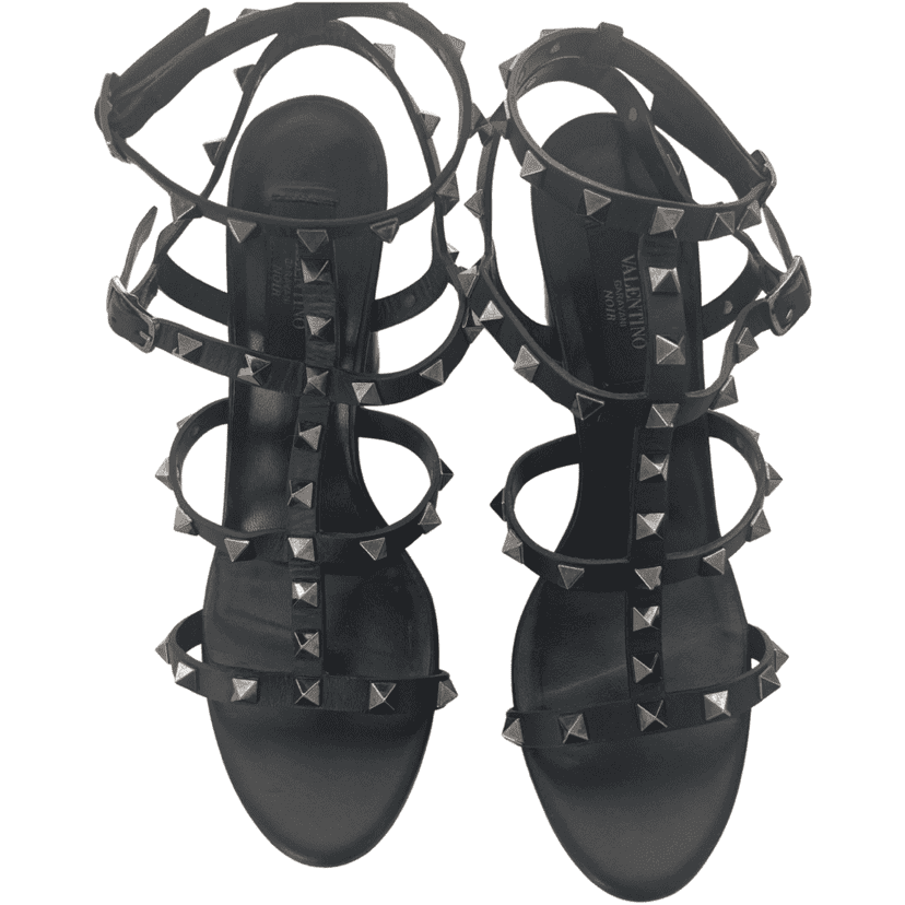 Valentino Garavani Rockstud Black Leather Very good condition - Front View