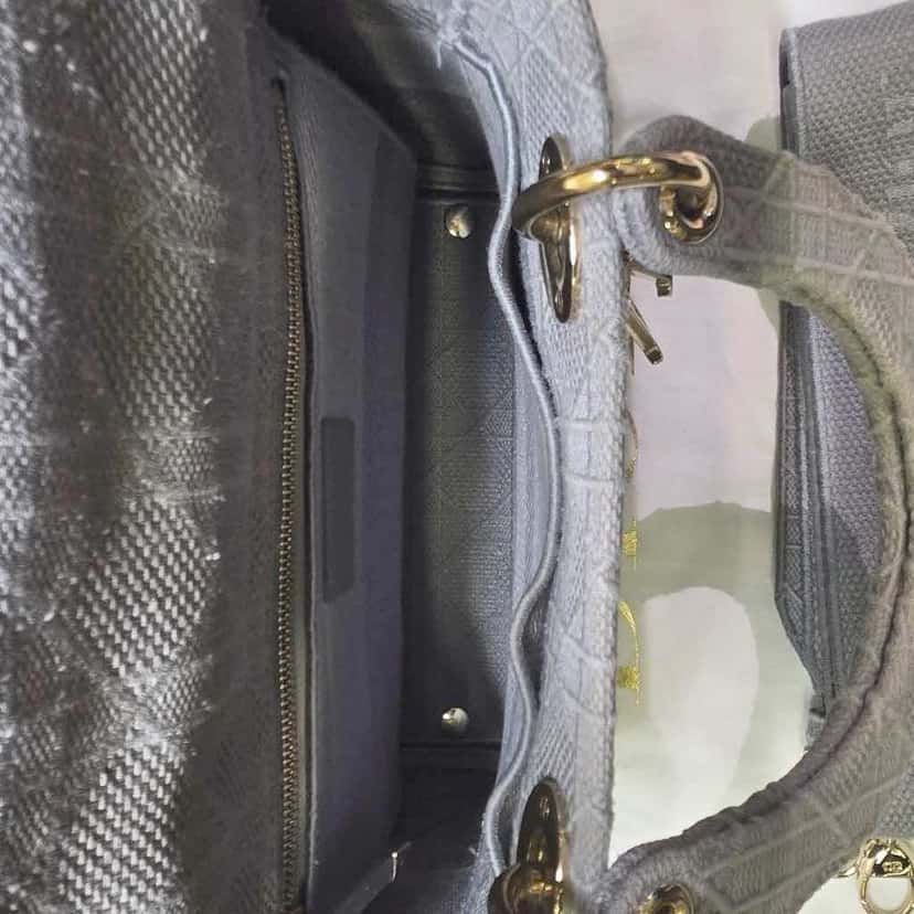 Dior Lady D-Lite Grey Canvas Good condition - Inside View