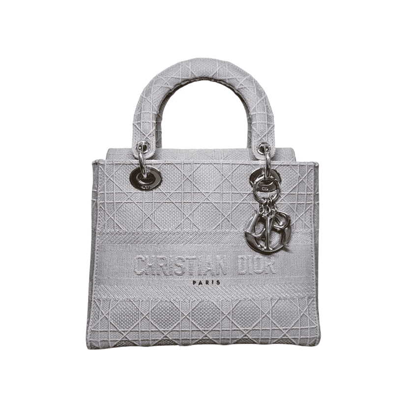 Dior Lady D-Lite Grey Canvas Good condition - Front View