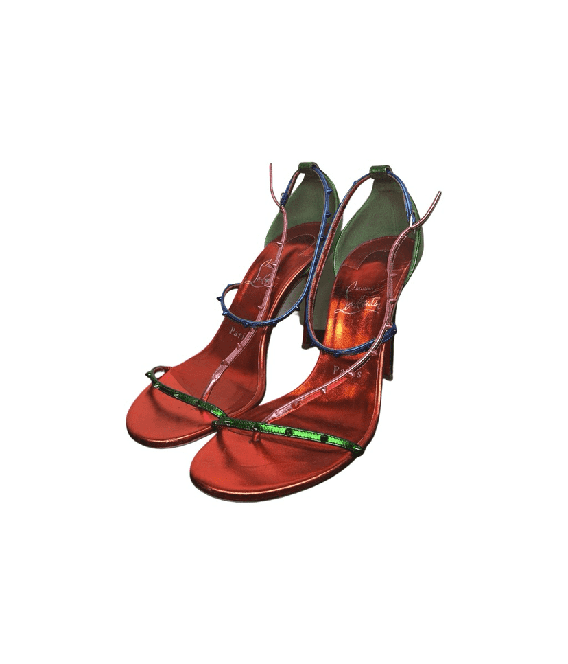 Christian Louboutin Riojana Spike Sandals MultiColor Leather Good condition - Front View