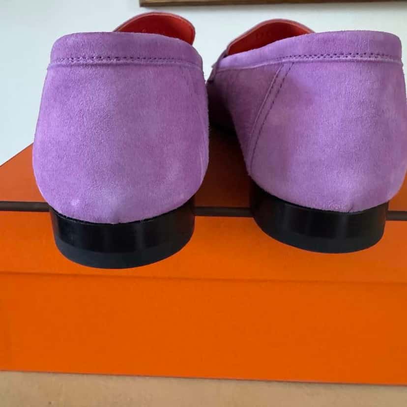 Hermès Mocassini femme Royal Purple Suede Never worn - Back View